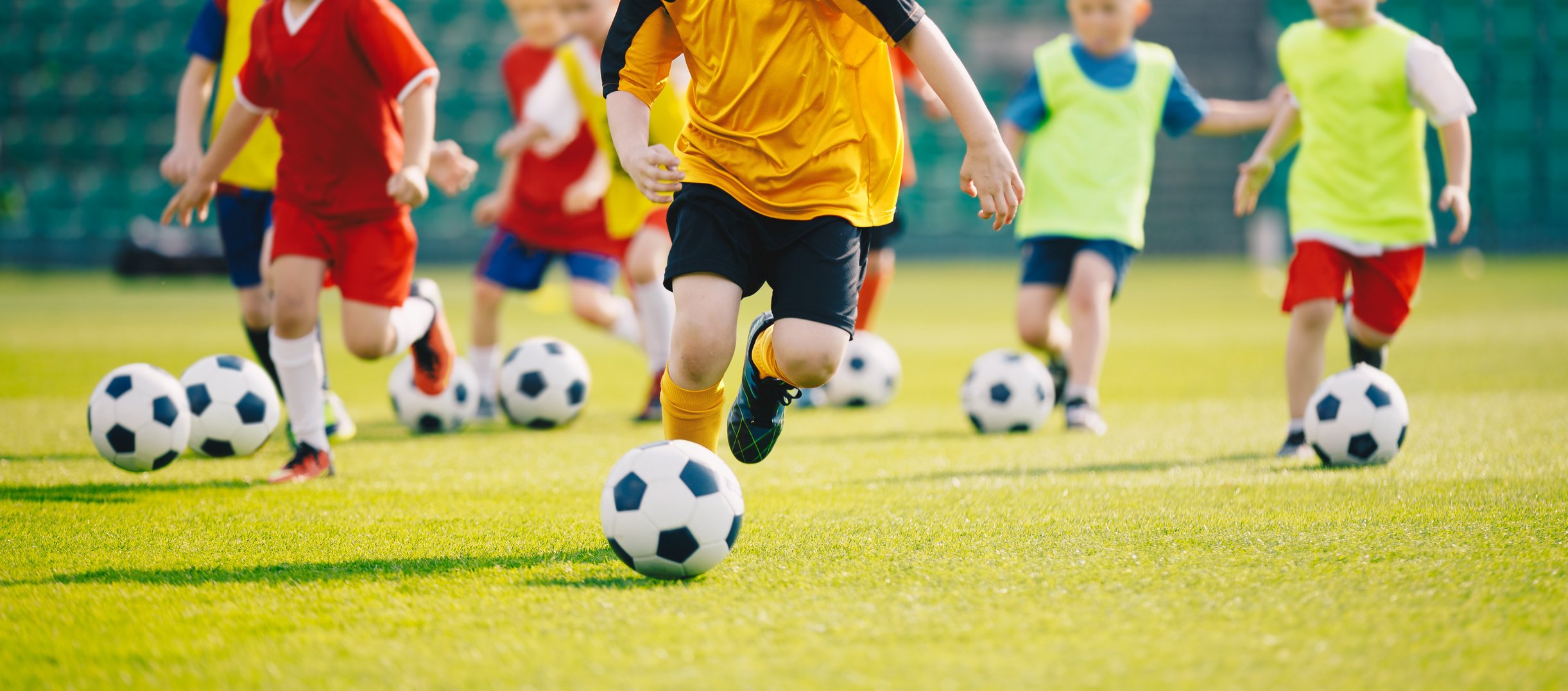 Football Training Camp. Football Soccer Children Training Class.